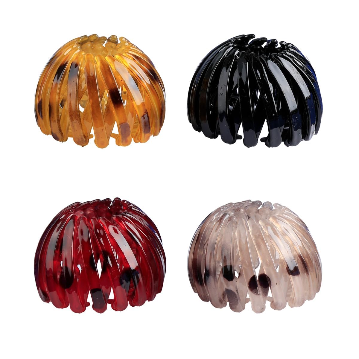 Thyonta 4 PCS Hair Clips - Vintage Geometric Retractable Hair Loops Expandable Hair Claw Clamps for Girls Women Long Hair