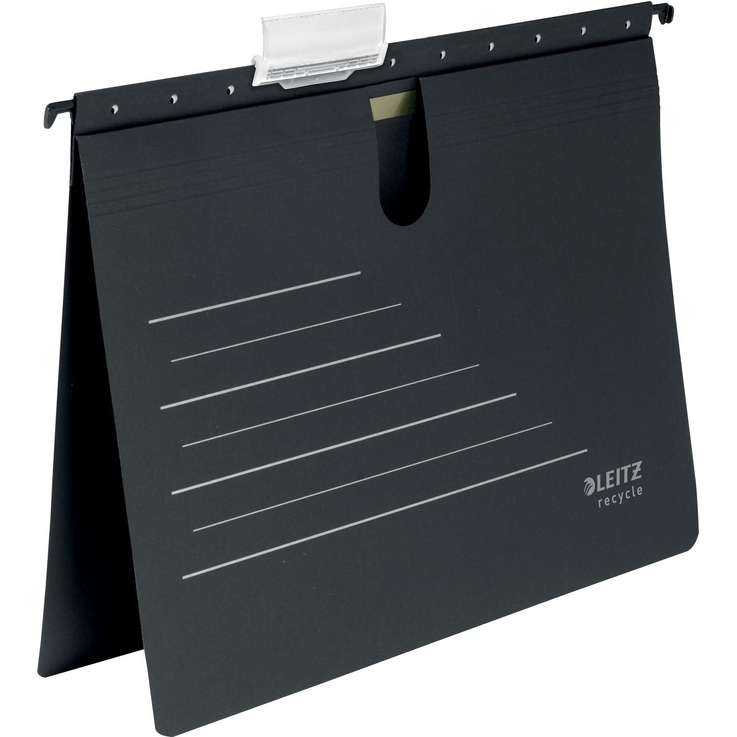 Leitz Alpha Card Suspension Binder, A4, 100% Recyclable, Eco Friendly, Premium Quality, Recycle Range, 19200095, Black/Grey