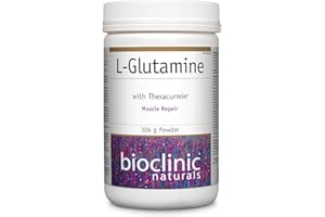BioClinic Naturals L Glutamine 5g with Theracurmin Curcumin from Turmeric 30mg, 306 g Powder = 58 Servings, Immune Support, M