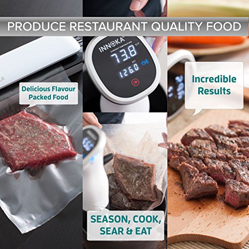 INNOKA Sous Vide Cooker Thermal Immersion Circulator w/Digital Disply LED Touch Screen, Accurate Temperature & Time Control, Quiet & Easy to Clean, Stainless Steel, 850 Watt for making Quality Food