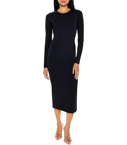 black long sleeve dress forever 21 Bodycon Long-Sleeve Brown Small at Amazon Women's Clothing store Kasper Petite Notch-Neck Sheath ÉTHER Cup size:B