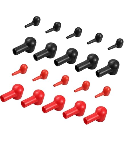 Cache-Bornes Batterie Qiilu - Rouge Et Noir - PVC - Protection Pôles Positif/Négatif - 192681 192682