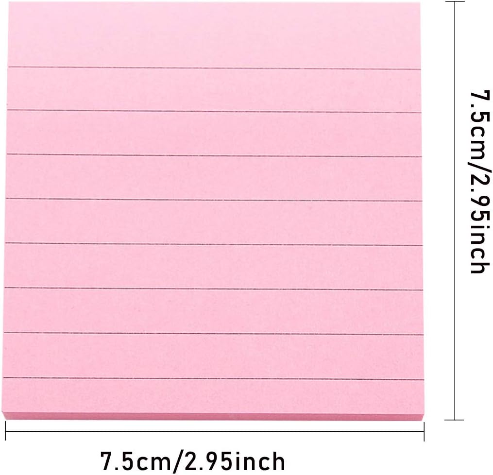 480 Sheets Sticky Notes, 3X3-Inches Lined Stick Notes Self-Stick Memo Note Pads Removable Sticky Notes Square Sheets Sticky Notes Assorted Strong Sticky Notes Notepad Stickers for Office School Home - Image 3