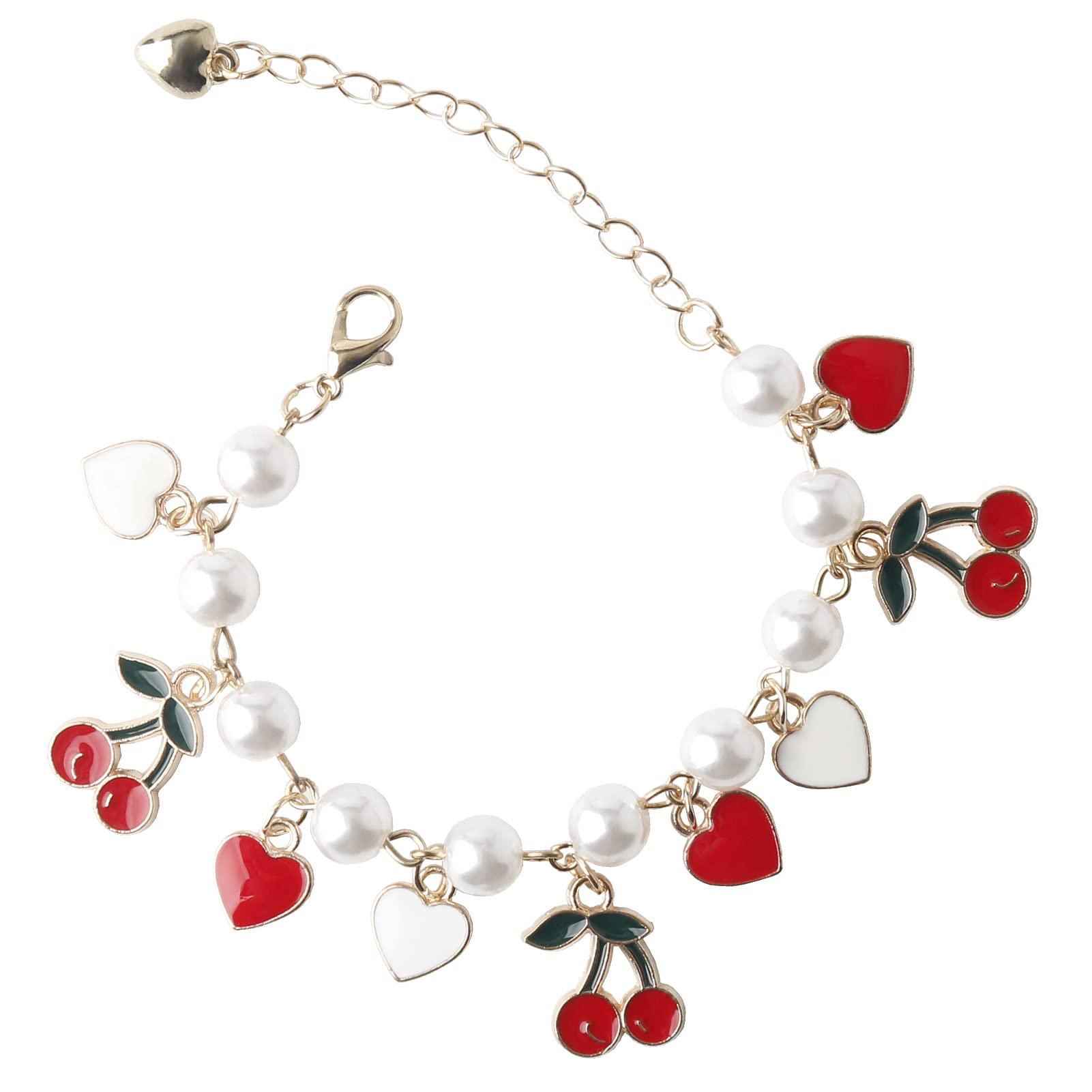 DS charm bracelets for teens girls,exquisite cute cartoon Imitation Pearl friendship bracelets with birthday Gift box Adjustable Love Jewelry suitable for woman and girls