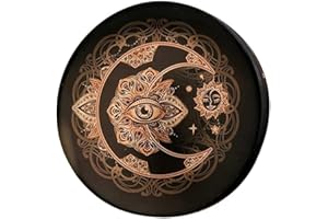 Shaman Drum Handmade Leather Wood Frame Drum Siberian Style Percussion Instrument for Music Meditation Ceremony Home Decor (E