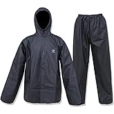 Ultra-Lite Rain Suit for Men Women Waterproof Protective Rain Coat with Pants 2 Pieces Rain Gear