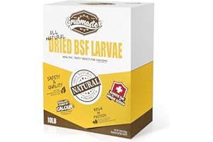 GRUBMASTER Dried Black Soldier Fly Larvae for Chickens, Natural Healthy Chicken Treats for Backyard Poultry - 10 lb. Bag