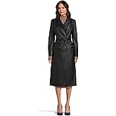Avec Les Filles womens Belted Faux Leather Trench Coat