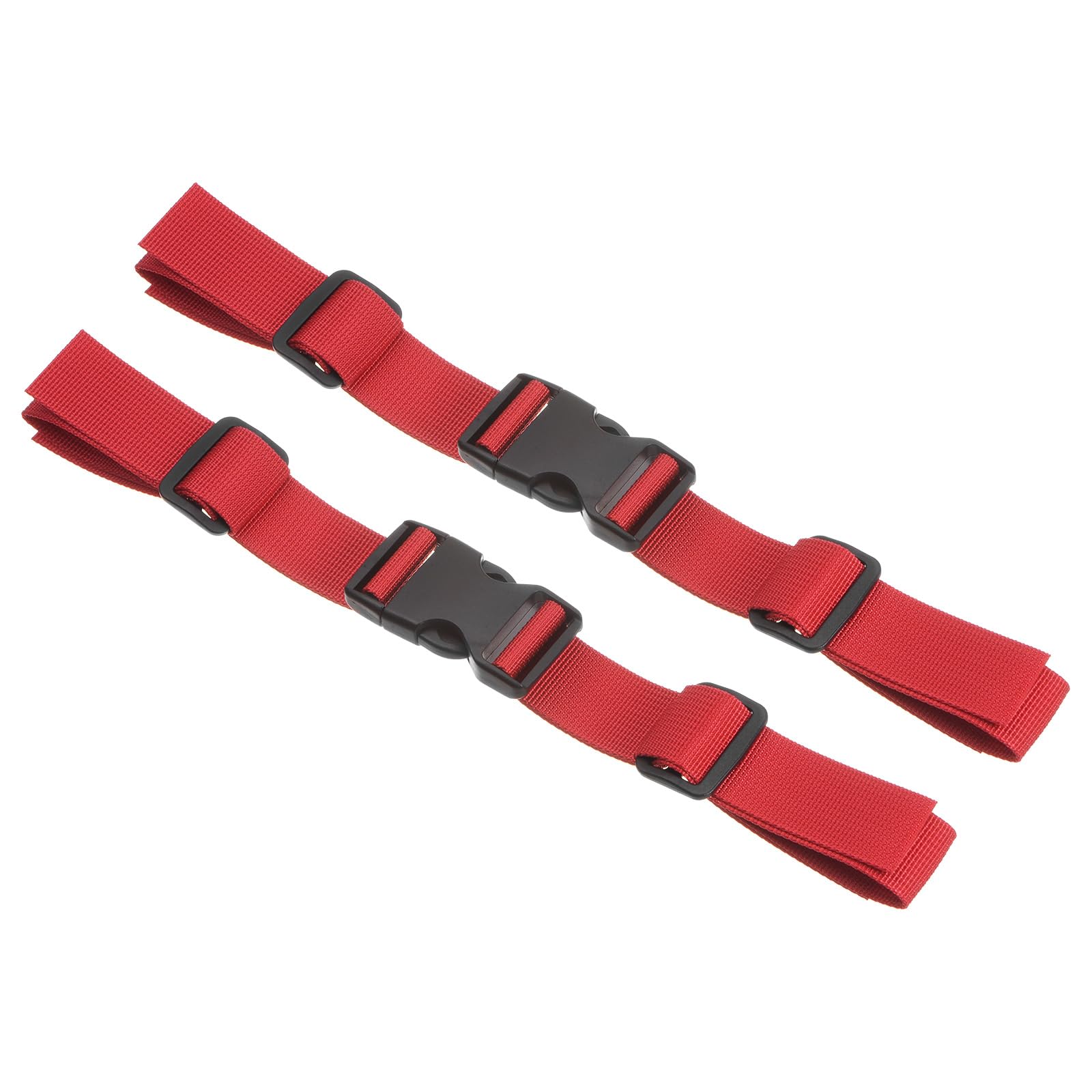 PATIKIL Backpack Chest Strap, 2 Pack Polyester Webbing Adjustable Replacement Strap with Quick-Release Buckle for Bag Outdoor Hiking Cycling, Red