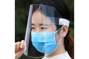 OMAKY 2Pcs Face Shield Protect Eyes and Face with Protective Clear Film Elastic Band