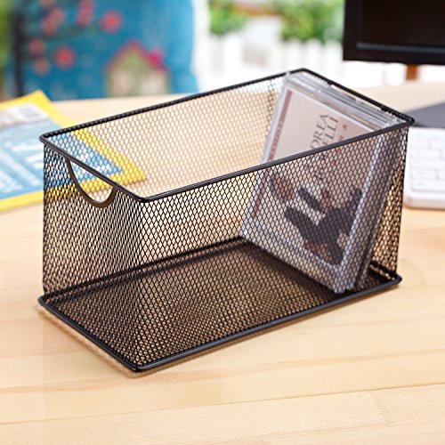 Black Mesh Metal CD Holder Box Organizer, Open Storage Bin Buy Online