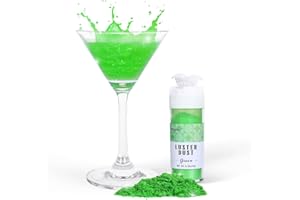 MILOVIN Green Edible Glitter for Cocktails, Luster Dust Edible 5g, Edible Glitter for Cake Decorating, Drinks Glitter, Perfect for Cupcakes, Baking, Chocolate, Strawberries, and Waffles(0.18oz, Green)