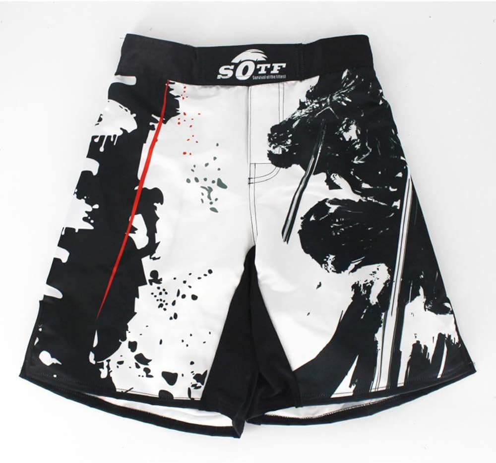 SOTF MMA Shorts Muay Thai Boxing Trunks Comfortable Kickboxing Fight Wear: Clothing
