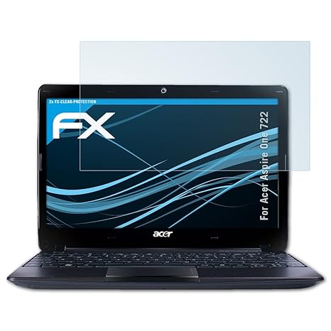 atFolix Schutzfolie kompatibel mit Acer Aspire One 722 Folie, ultraklare FX Displayschutzfolie (2X)