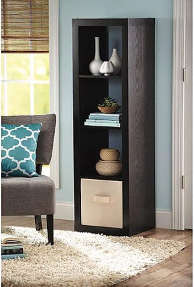 Better Homes and Gardens.. Bookshelf Square Storage Cabinet 4-Cube Organizer (Weathered) (White, 4-Cube) (Espresso, 4-Cube Horizontal/Vertical)
