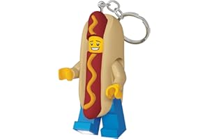 IQ LEGO Minifigures Large 3 Inch Tall Figure Keychain Light - Hot Dog Man (KE119H)