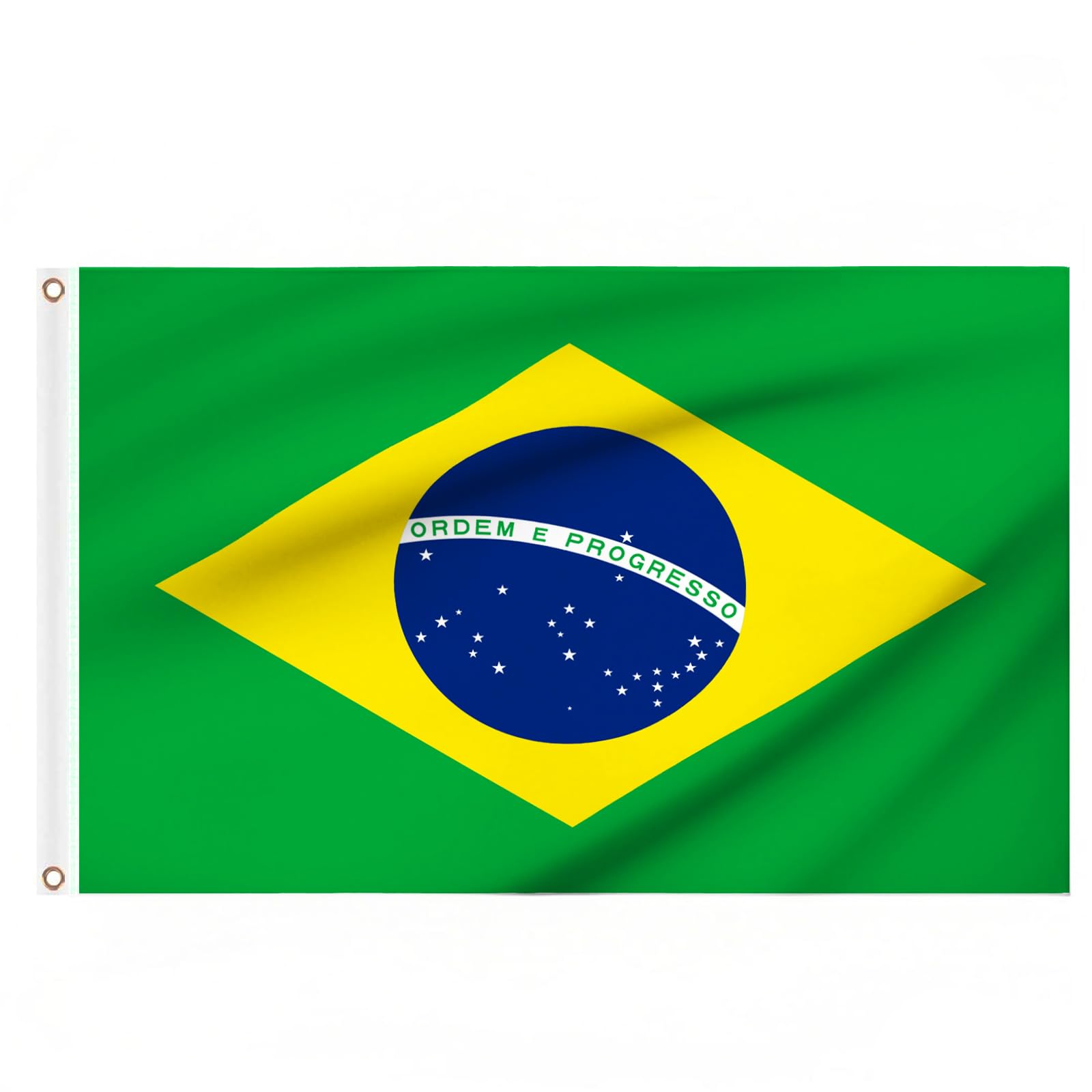 2PCS Brazil Flag 5ft x 3ft, Large Brazilian National Flags with Brass Eyelets for Carnival Games Sports Football Events Party Outdoor Decorations