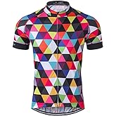 Weimostar Men's Cycling Jersey Short Sleeve Bike Clothing Multicolored Diamond
