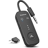 Avantree Relay - Airplane Bluetooth Adapter for 2 AirPods or Headphones | Qualcomm aptX Adaptive, 25H Battery, Firmware Upgrades, Volume Controls, 3.5mm AUX Audio Transmitter for Flight Travel &amp; Gym