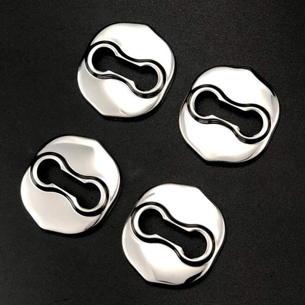 4Pcs Stainless Steel Door Lock, For Hyundai Genesis G70 G80 G90 Equus Creta Enduro, Car Door Lock Striker Buckle Cap Protection Cover Auto Accessories Styling