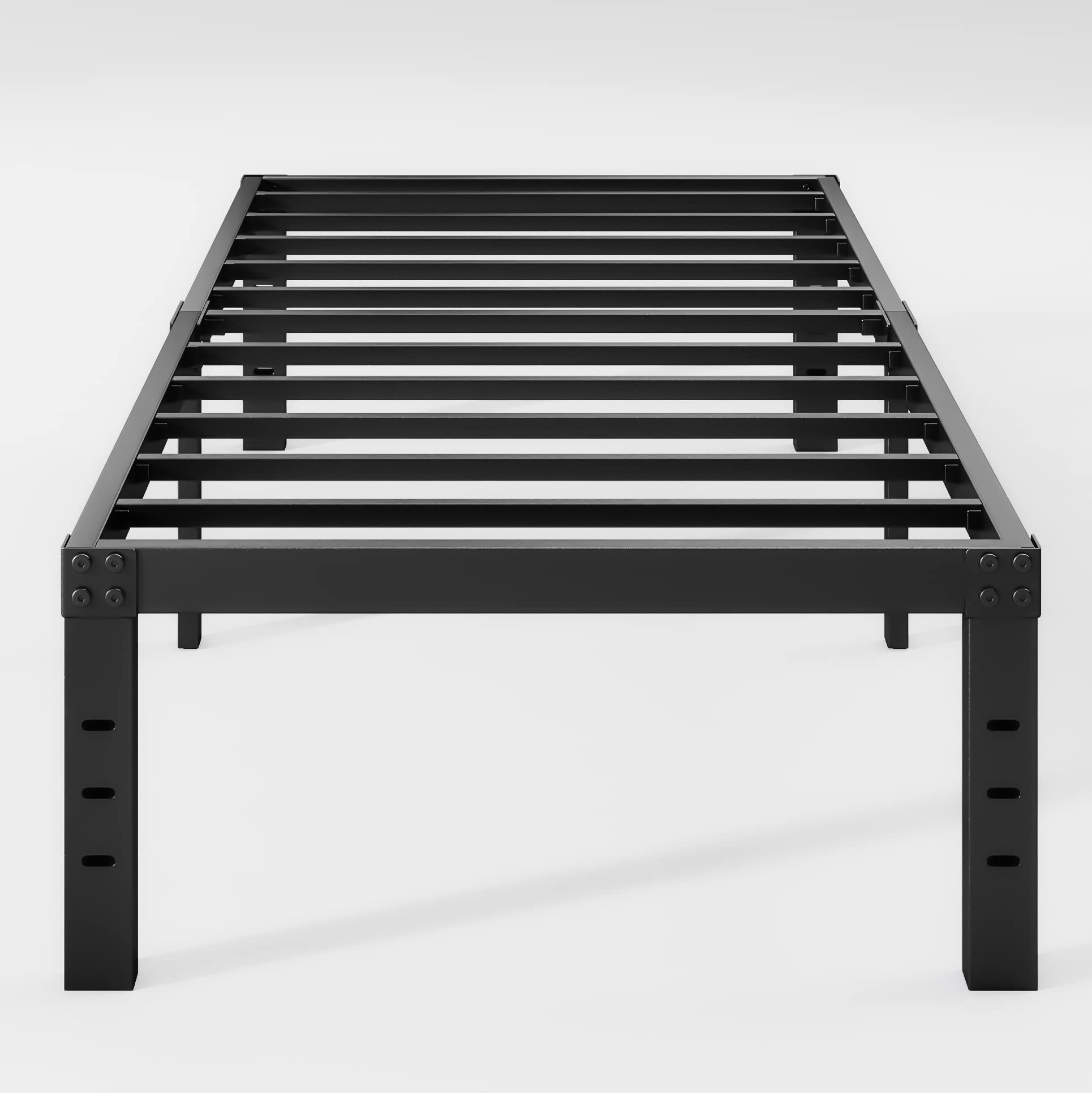 Photo 1 of *******no nails!!!!Neslime 14 Inch Twin Bed Frame No Box Spring Needed, Metal Platform Twin Size Bed Frame, Heavy Duty, Easy Assembly and Noise Free, Black