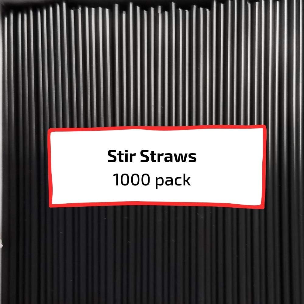 Disposable Plastic Coffee Stirrer Straws: 5” Sip/Stir Stick, Black (Pack of 1,000). By Century Products