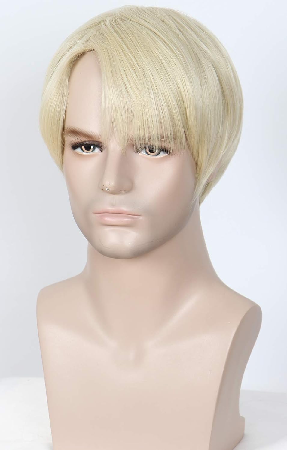 Linfairy Short Blonde Wig Halloween Cosplay Costume Wig for Men, 11.81 inch - Image 3