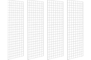 7RiversART Grid Wall Commercial Grade Gridwall Panels – Heavy Duty Grid Panel for Any Retail Display Wall Grid 2' Width x 6' Height, White Finished (Pack of 4)