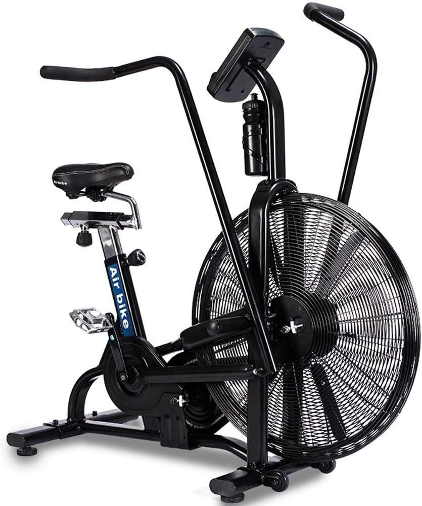 YIQIFEI Air Bike | Fan Exercise Bike with Unlimited Resistance | Indoor Cycling Bike | Stationary Bicycle | Adjustable Saddle, LED Display, Professional Exercise Bike