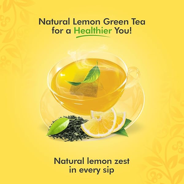 GREEN TEA LEMON, COUNT OF 30 TEA BAGS – FLAVOURFUL TASTE OF GREEN TEA, FRESHLY AND CAREFULLY PACKED WITH ORIGINAL & NATURAL FLAVOUR OF LEMON TEA, AROMATIC GREEN TEA BY VITAL PRODUCTS