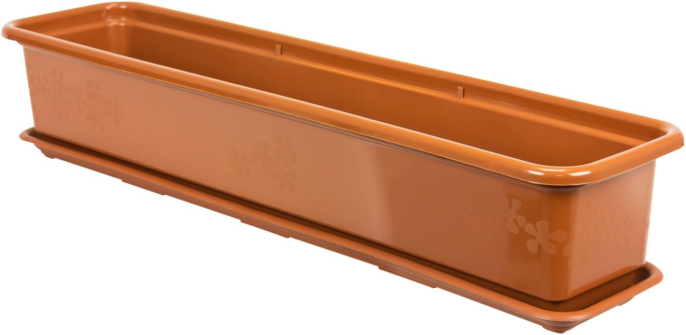 Jardiniere, pot de fleur 80 cm en plastique avec décor floral, terre cuite Amazon.fr Jardin