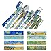 Knaid Van Gogh Inspired Washi Tape Set of 8 Rolls + 90 pcs Planner Stickers, Van Gogh's Paintings Series Bundle for Arts, DIY Crafts, Gift Wrapping, Scrapbook, Journals, and Daily Planners