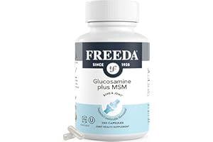 FREEDA Glucosamine MSM - Vegan Glucosamine with MSM Supplement - Bone & Joint Health Supplement - Vegetarian Glucosamine Without Shellfish - Bone & Joint Supplement for Mobility (250 Capsules)
