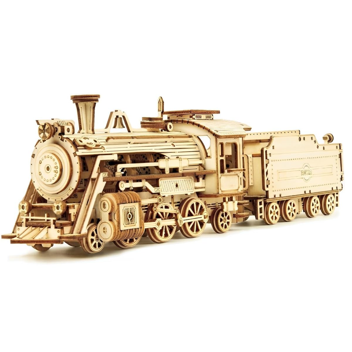 ROKR Car Model kits For Adults to Build,3D Wooden Puzzle Scale Model Vehicle,Prime Steam Express Home Decoration Gift For Teens and Adults(MC501)