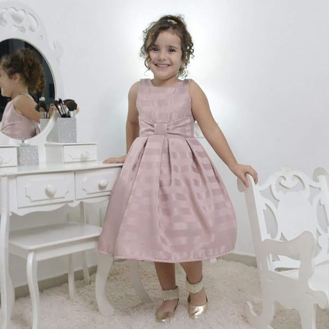 vestido infantil rosa seco