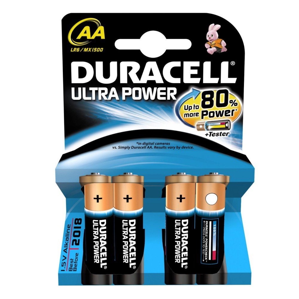 DURACELL ULTRA M3 POWER ALKALINE AA BATTERIES 4 PACK