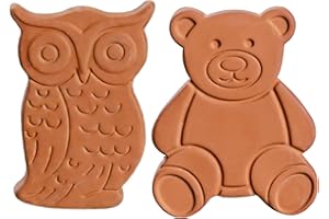 2PCS Brown Sugar Saver, Brown Sugar Bear, Reusable Terracotta Browns Sugars Keeper, Natural Moisture Control Disc to Keep bro
