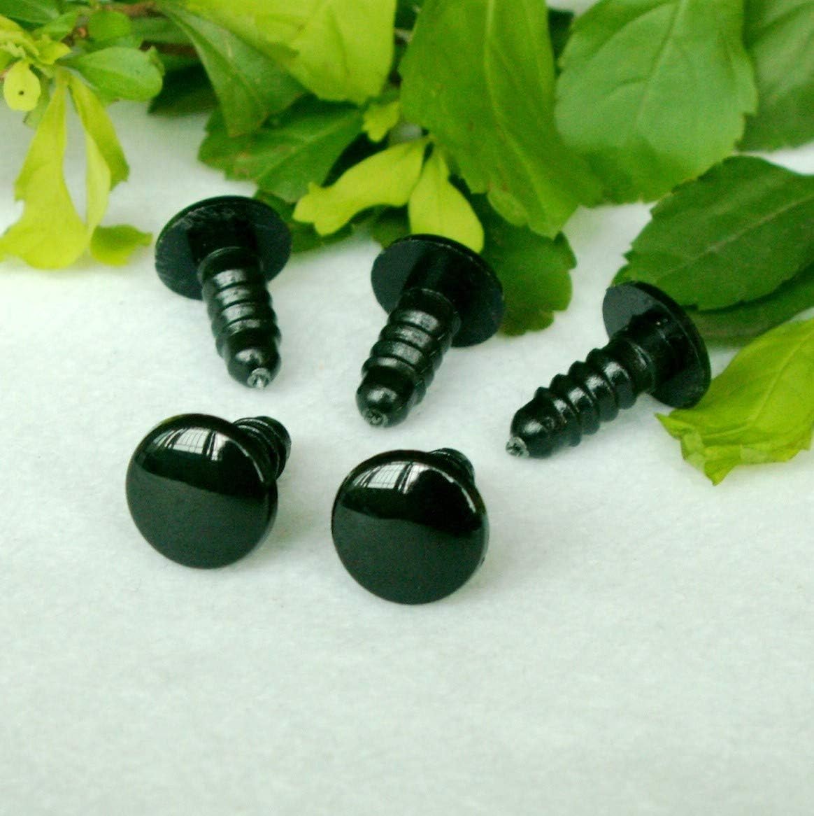 10mm Black Round Flat Eyes/Safety Eyes/Plastic Eyes - 30 Pairs