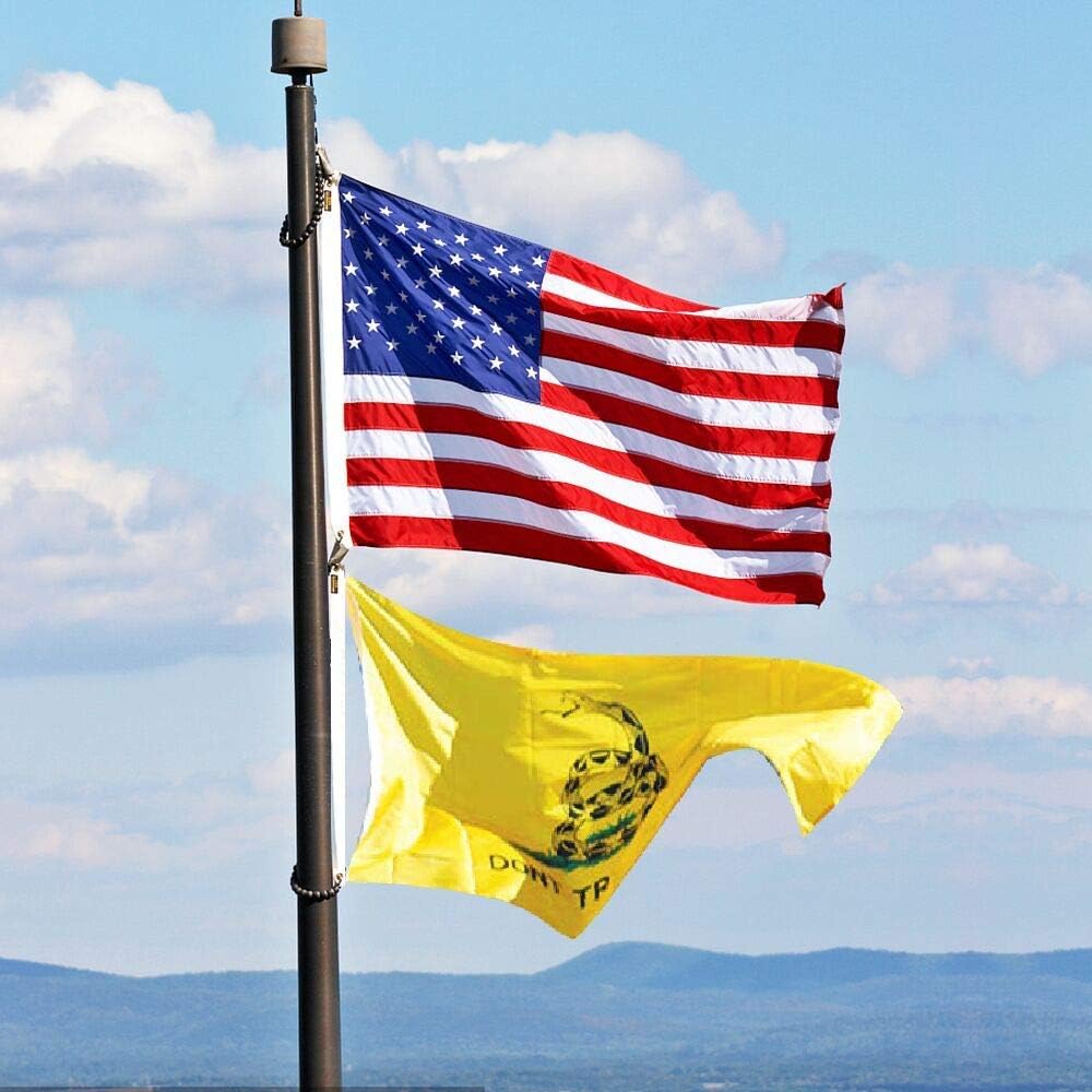 Thirty seven DAYS 3x5 ft American USA Flag and Don't Tread on Me Gadsden Flag Made by 100% Polyester with Brass Grommets (US Flag+Yellow Gadsden Flag) : Garden & Outdoor