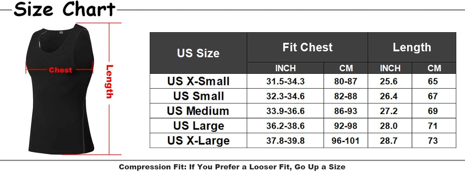 Mens Athletic Sleeveless Compression Shirt Slimming Undershirts Cool Dry Baselayer Under Tank Tops 3 Pack: Clothing