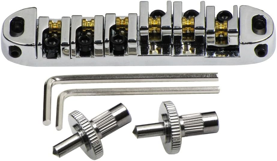 FLEOR Roller Bridge Chrome TuneOMatic Bridge Fit Gibson Epiphone Les