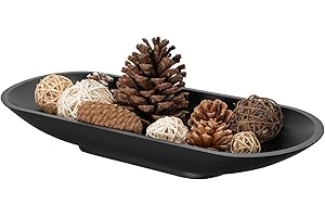 Large Decorative Bowl for Home Decor Long Dough Bowl for Entryway Table Coffee Table Centerpieces Minimalist Fruit Bowl for K