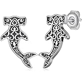 Daixiya Stingray/Shark/Turtle/Seahorse/Starfish Earrings S925 Sterling Silver Ocean Stud Earrings Ocean Jewelry Gifts for Women