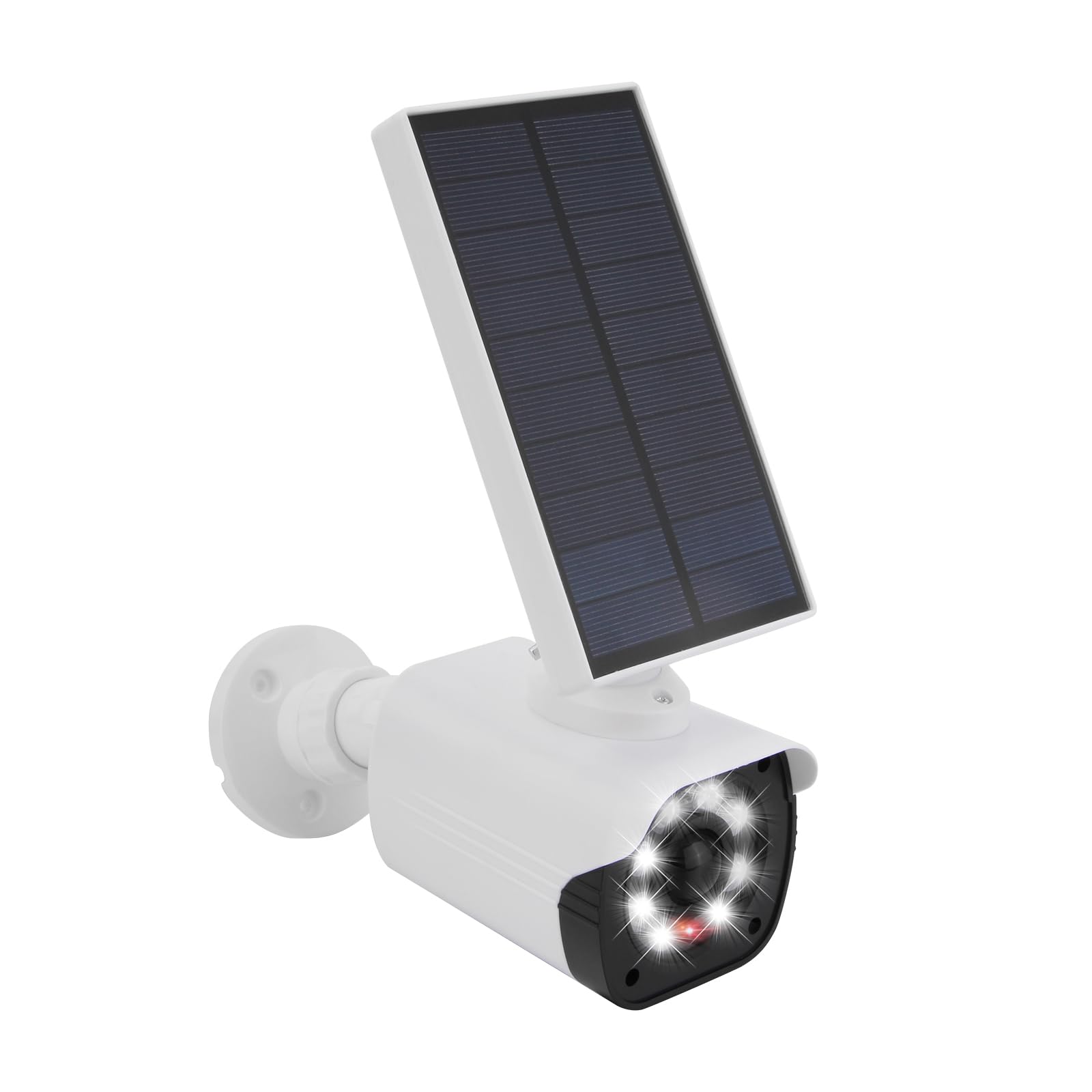 Twilight Garage Solar Security Lights Outdoor, Super Bright 800 Lumen Solar Motion-Activated Floodlights, Dummy Camera with Red LED Flashing Warning Light, Realistic Look, with Warning Sticker