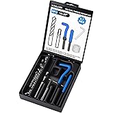 KUNGJUER 30PC SAE Helicoil Thread Repair Insert Kit， 1/4-20 inch Rethread | helicoil Thread Repair kit with HSS Drill Bits, Rethreading Inserts Tool Set for Damaged Thread Repairing with Carry Case