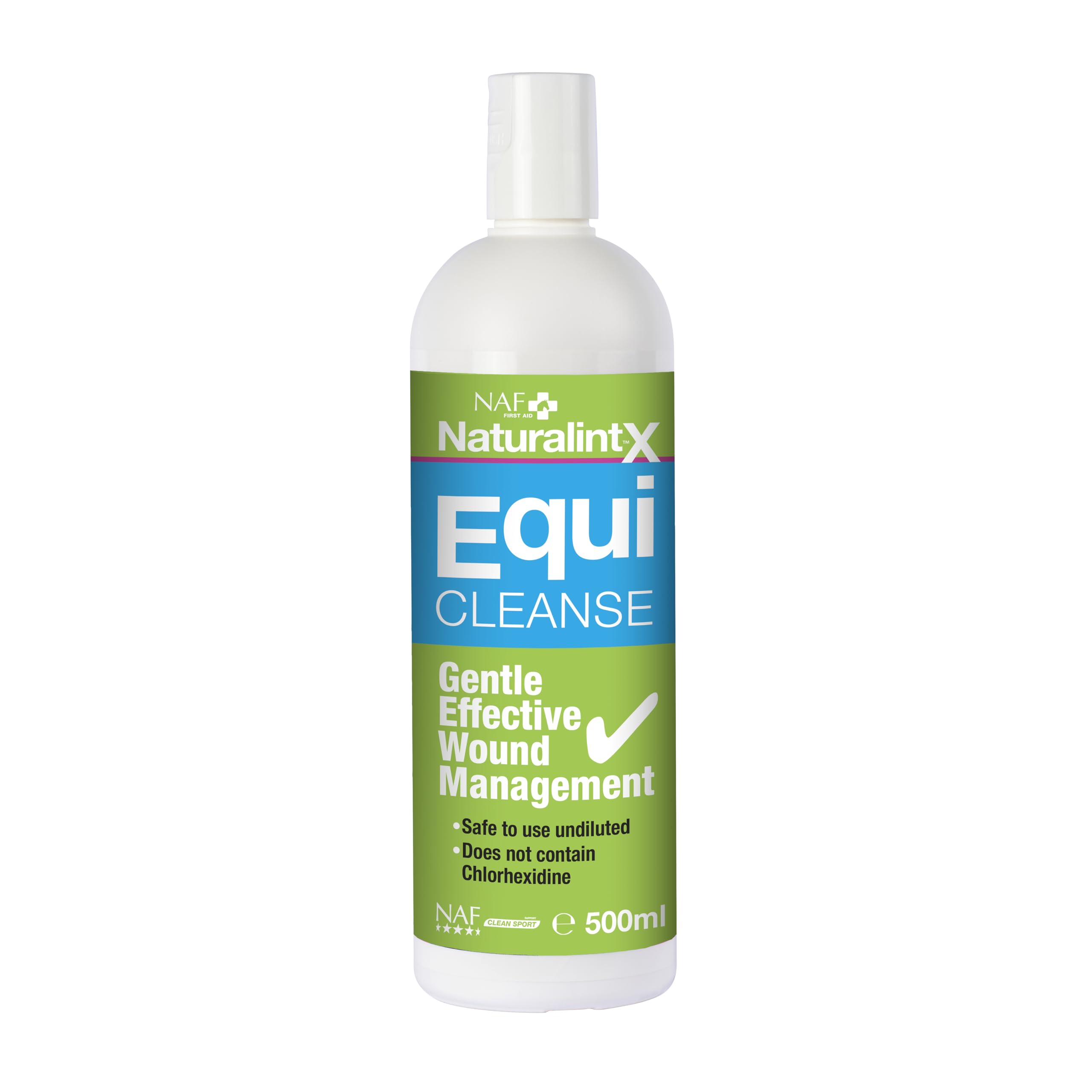 NAF NaturalintX EquiCleanse 500ml – Antibacterial Wound Wash for Horses – With Grapefruit Seed Extract – Cleans & Protects Minor Cuts, Grazes & Skin Irritations – Essential First Aid Solution