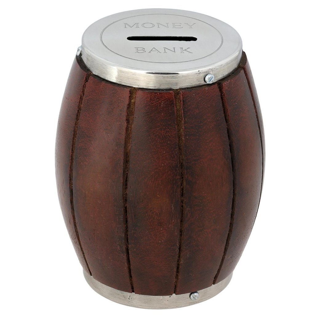 Vap Mart Wooden Money Bank Barrel Coin Handmade Money Box