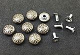 50PCS 9.5mm Metal Flowers Rivets Snap Leather Decoration Brass - RV006
