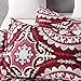 Vaulia Lightweight Microfiber Duvet Cover Set, Bohemia Exotic Patterns Design, Red/Grey Reversible Color - Queen Size