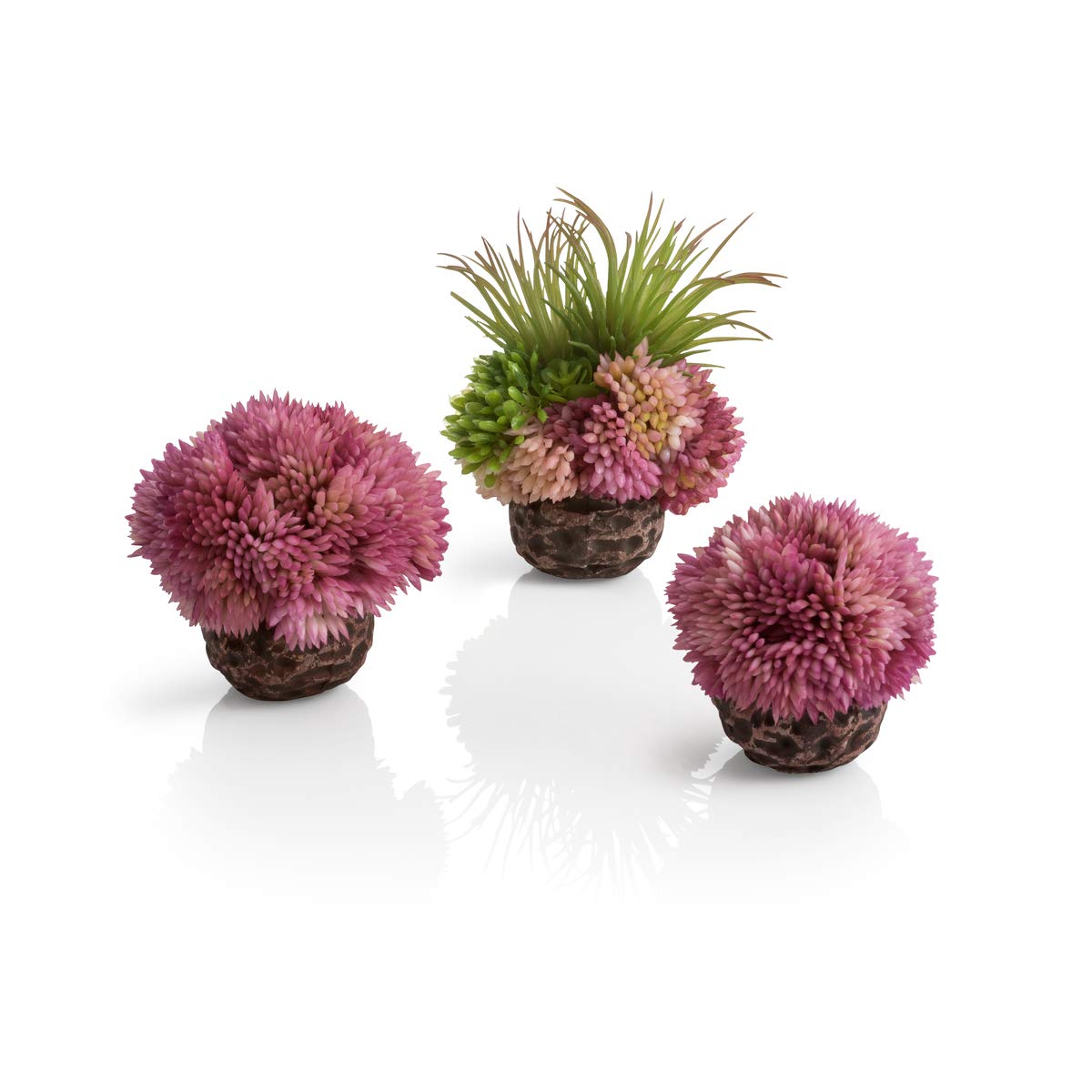 biOrb Fish Tank Decorations, Aquatic Coral Ball (3 x Purple Aquarium Plants), Artificial Fish Tank Plants To Add Colour & Interest, Beautiful & Natural-Looking Aquarium Decor For Scenic Background